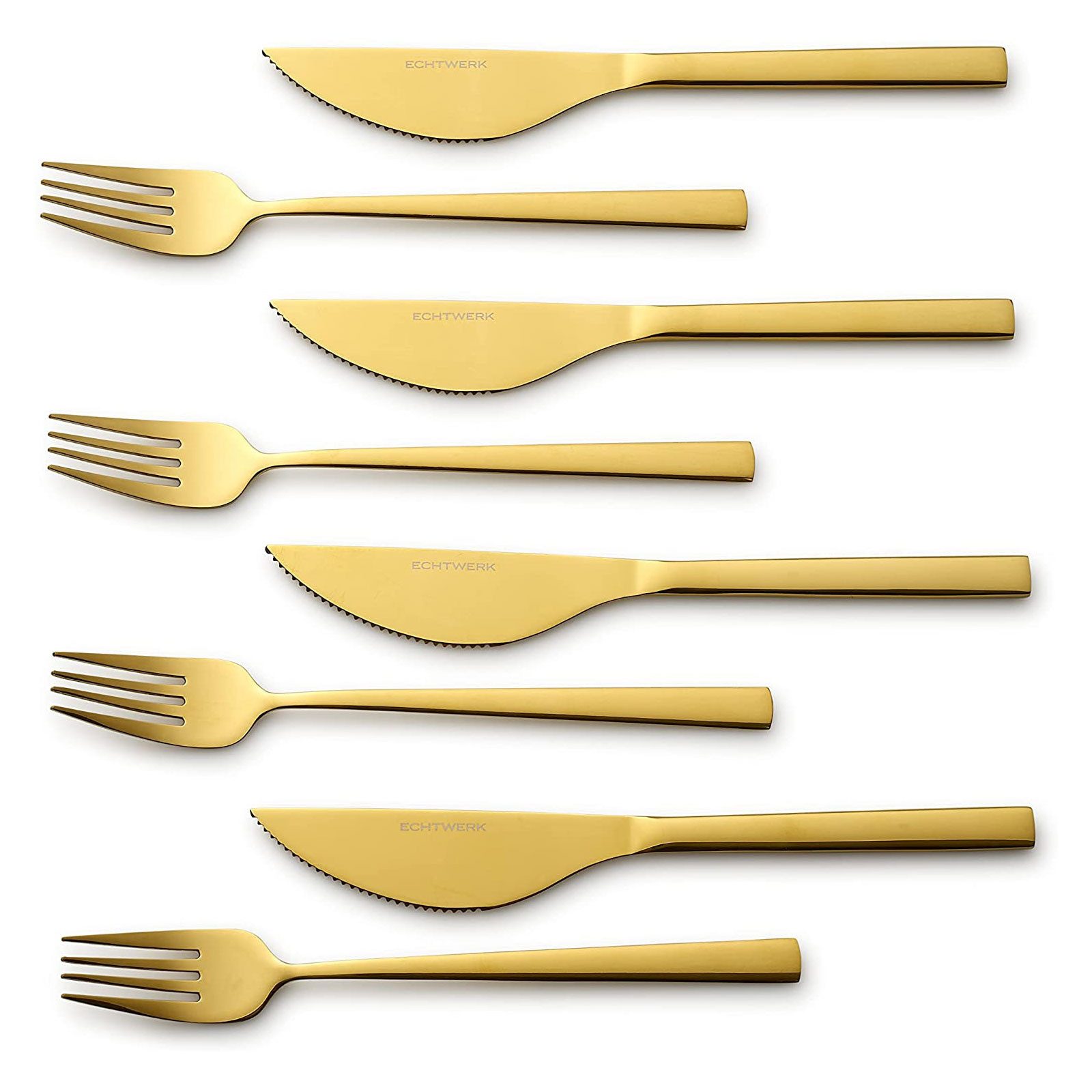 ECHTWERK Besteck-Set Pizzabesteck (8-tlg), Edelstahl, Pizzaset, Steakbesteck, Essbesteck aus Edelstahl