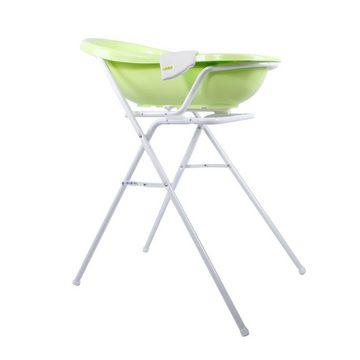 KiNDERWELT Babybadewanne Babywanne grün 84 cm + Ständer + Waschhandschuh