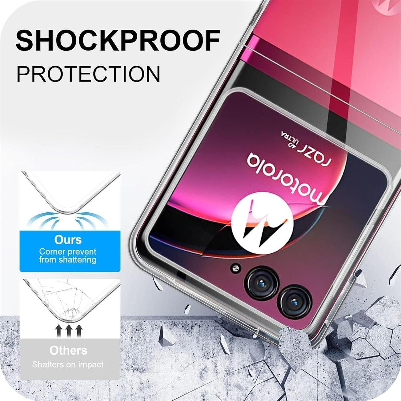 CoolGadget Handyhülle Transparent Ultra Slim Case für Motorola Razr 40 Ultra 6,9 Zoll, Silikon Hülle Dünne Schutzhülle für Motorola Razr 40 Ultra Hülle