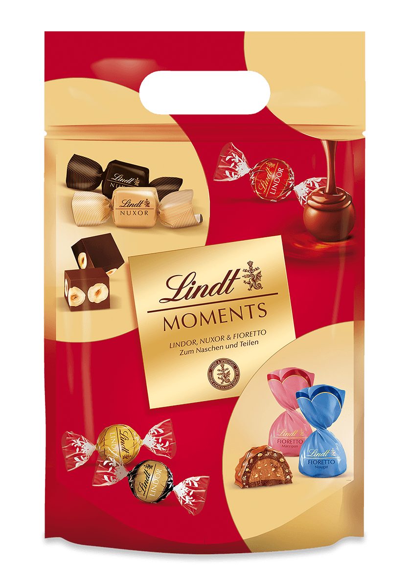Lindt LINDOR Schokolade 750g Moments XL Beutel Pralinen Mischung Schokolade Geschenk Vorrat, 1 x 750 g, 1 St.