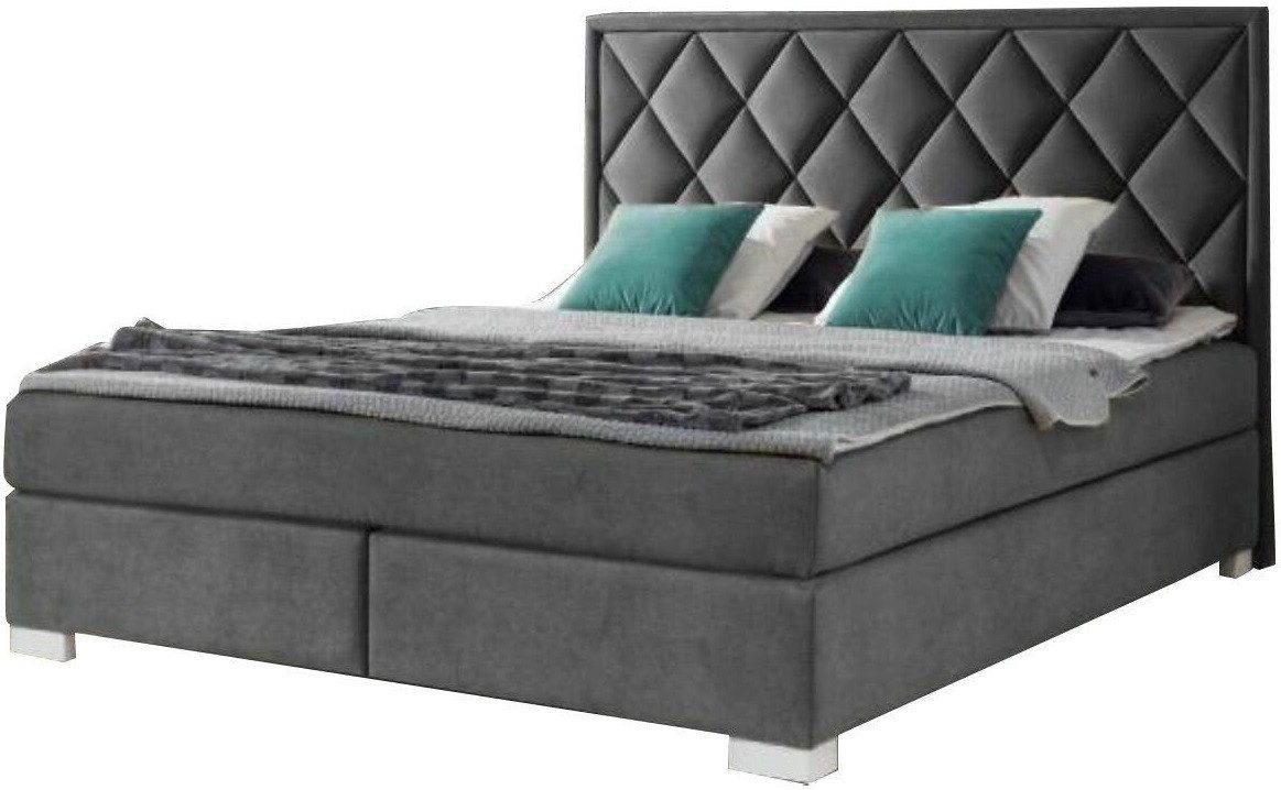 Xlmoebel Boxspringbett Beige Stoffbett im Doppel-Design mit luxuriösem Look (Bett), Hergestellt in Europa