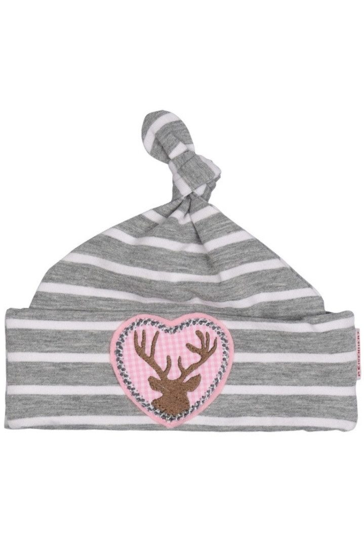 P.Eisenherz Schmuckset Babymütze - HIRSCH - grau/rosa