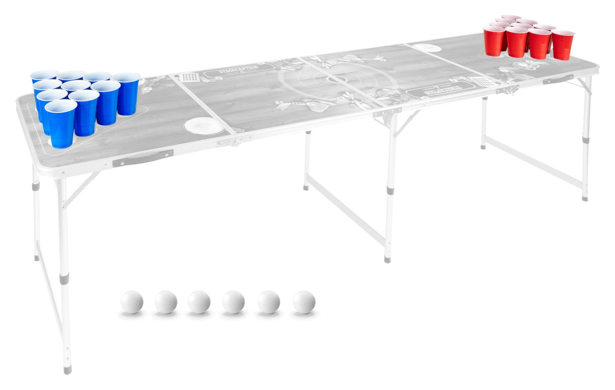 Stagecaptain Becher Beer Pong Becher und Bälle Set - 90 Ersatz-Cups - 6 Spielbälle in Weiß, Kunststoff