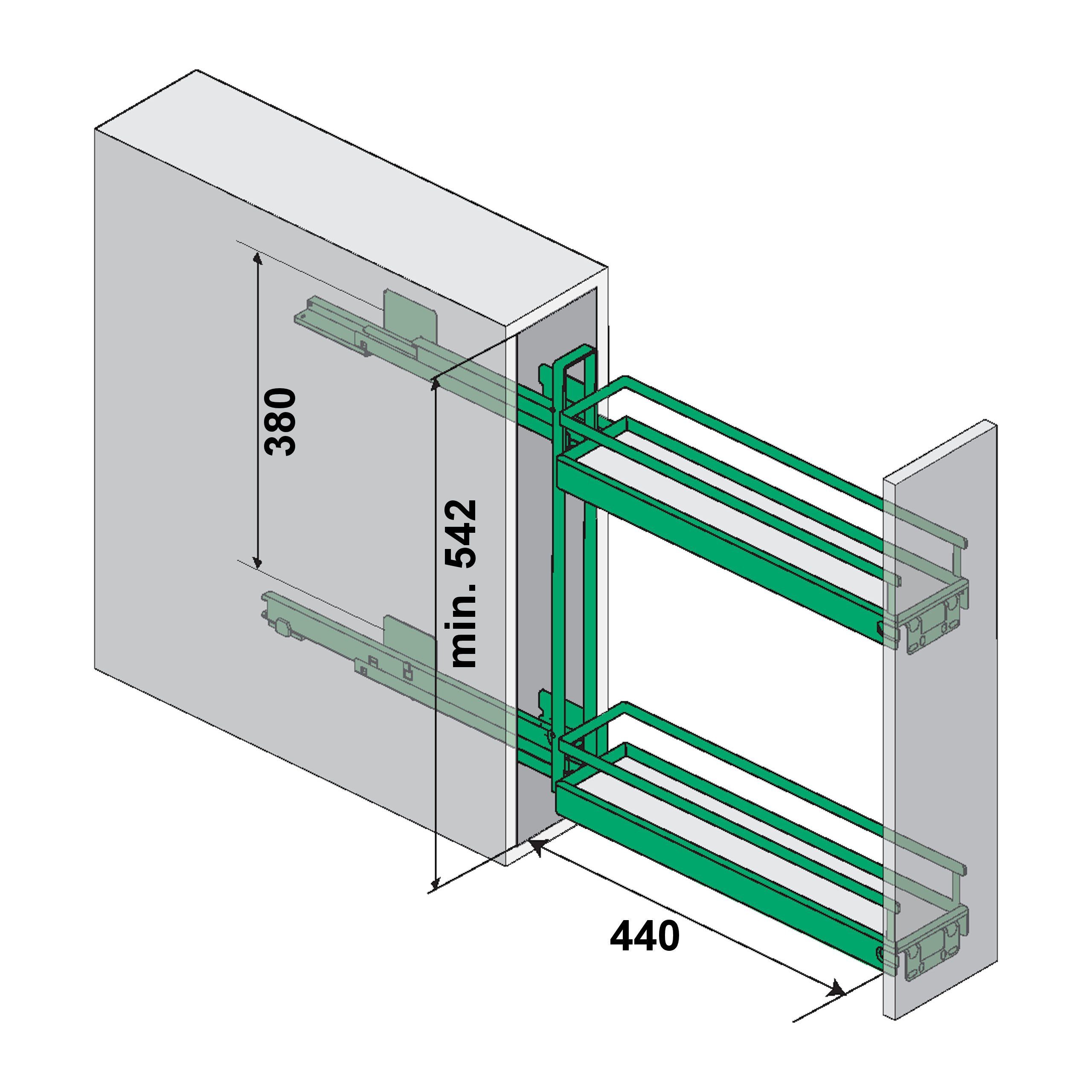 SO-TECH® Auszugsunterschrank 15er Unterschrankauszug Classic Schrank im Kesseböhmer Küchenauszug Vollauszug Schrankauszug 90° (kein Lieferumfang)