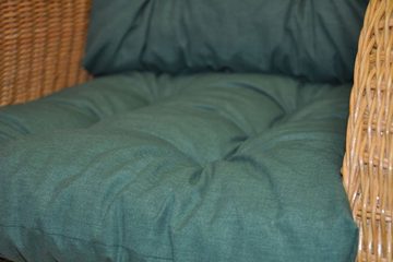 Rattani Sesselauflage Polster Kissen für Rattan Ohrensessel Rattansessel, Color dunkelgrün
