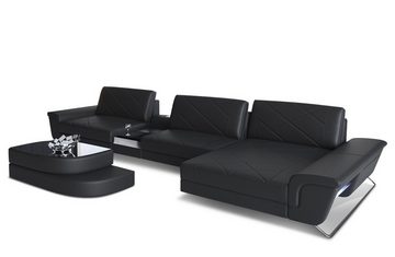 Sofa Dreams Ecksofa Leder Sofa Bari L Form Ledersofa, Couch, mit LED, verstellbare Rückenlehnen, Designersofa