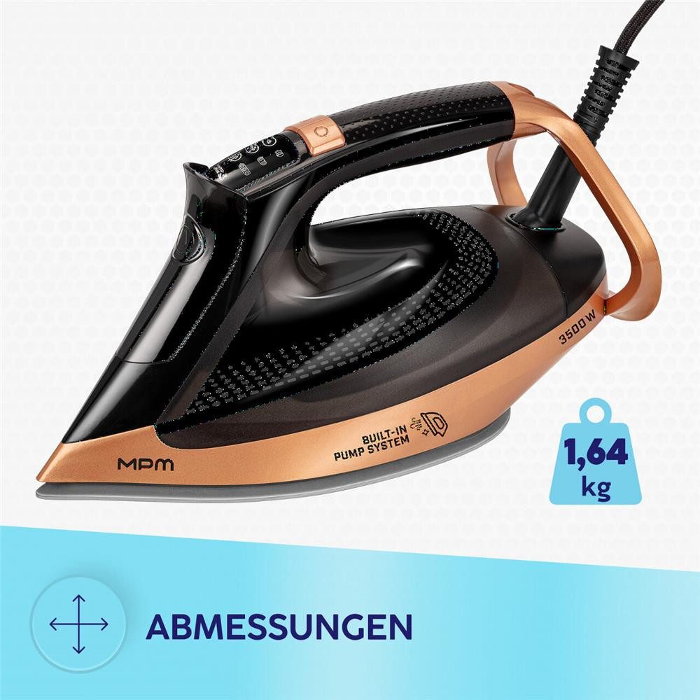 MPM Dampfbügeleisen MPM MZE-30 Dampfbügeleisen 3500 W mit LCD-Display, LCD-Display, 250 g/min Dampfstoß