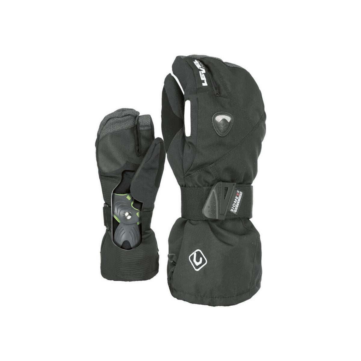 Level Skihandschuhe Fly Trigger Hochwertige Handschuhe mit Handgelenkschutz und wasserdichter Membran