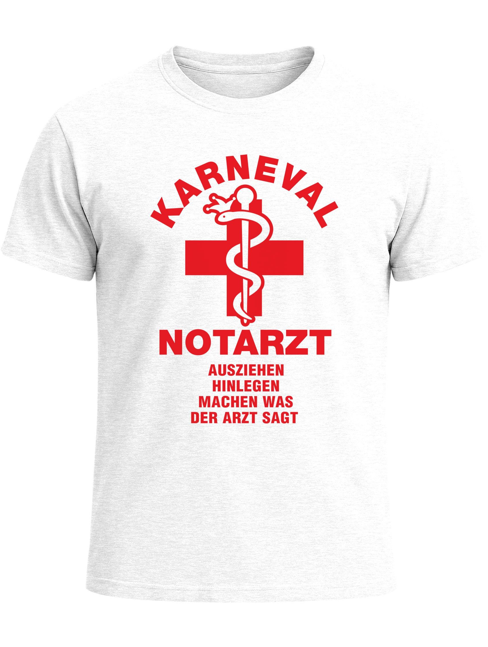 MoonWorks Print-Shirt Herren T-Shirt Fasching Karneval Notarzt Kostüm-Ersatz Last Minute mit Print