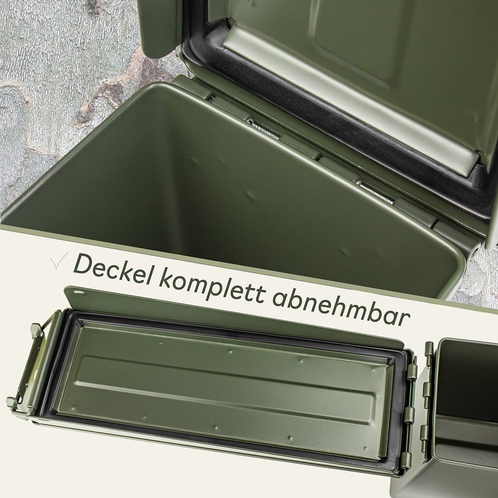 Trucky Aufbewahrungsbox Ammo Box Munitionsbox Box Metallkiste Metallbox Grün Metall Auswahl – Bild 4 von 5