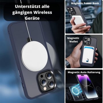 CoolGadget Handyhülle Hybrid Luxury Handy Case für iPhone 15 Pro 6,1 Zoll, Hülle Massiv Metallring aufklappbar Schutzhülle für Magsafe Zubehör
