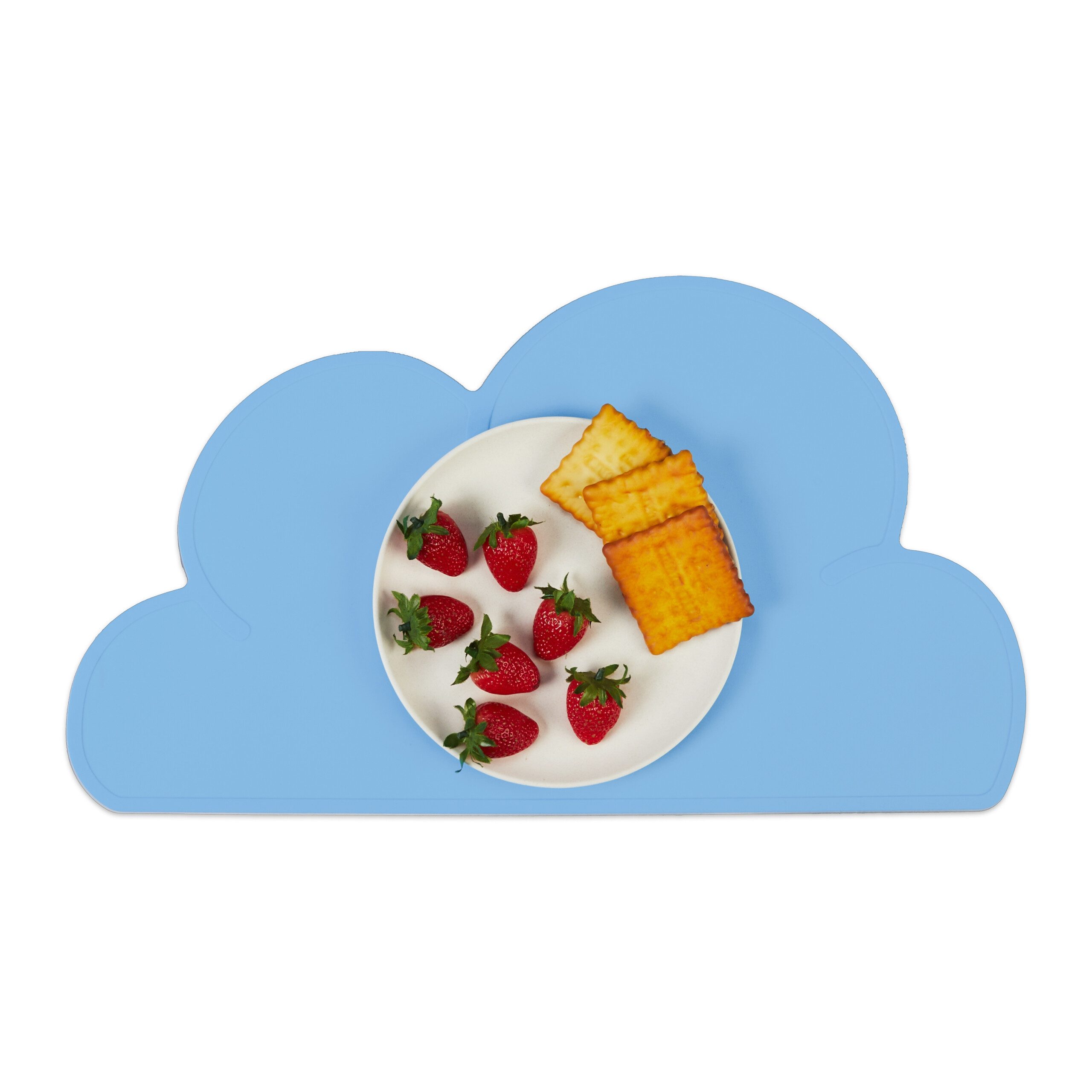 relaxdays Platzset Platzdeckchen für Kinder in Wolkenform, (1-St), Hellblau
