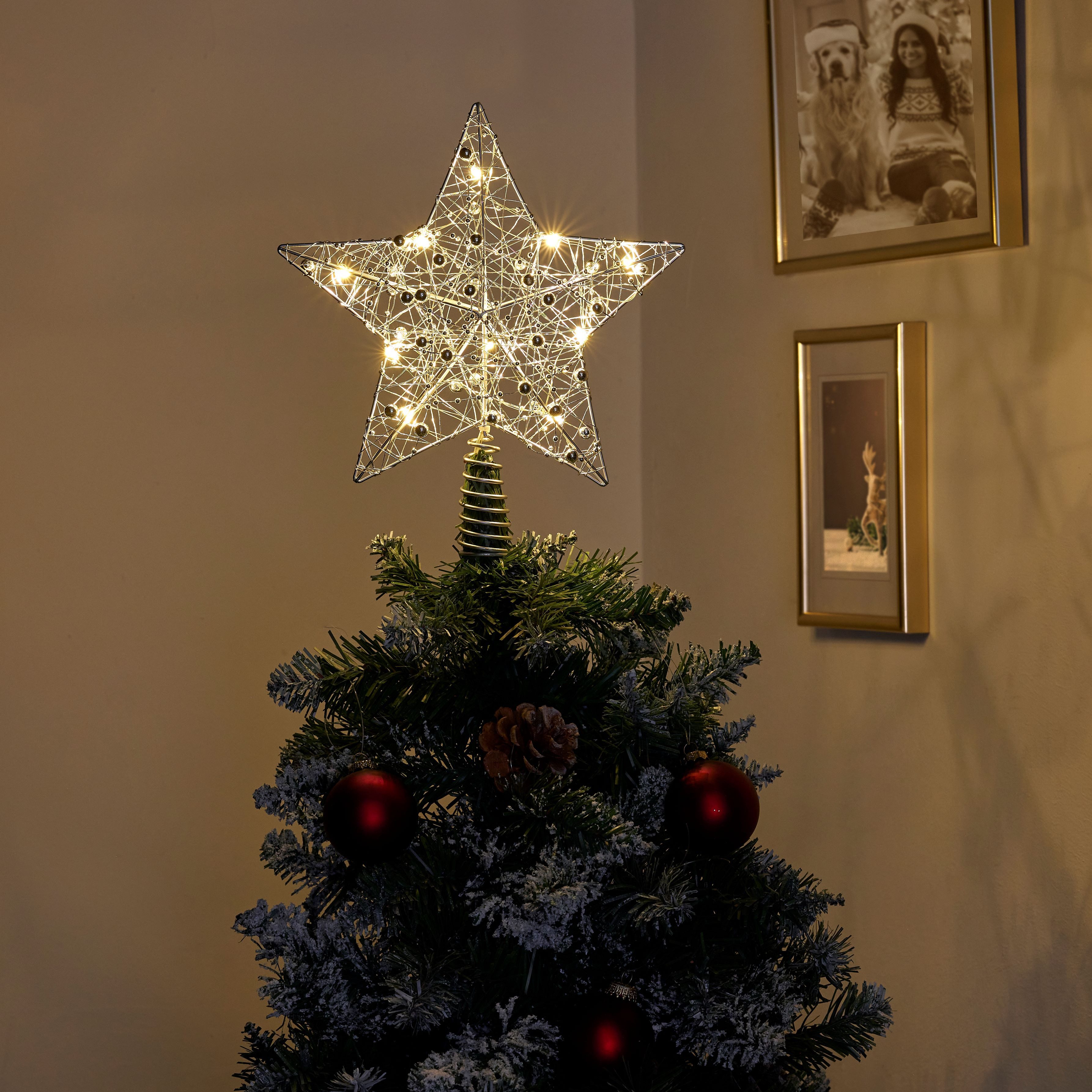 Weihnachtsbaumkugel mit Befestigungsclip und Timerfunktion 3000K