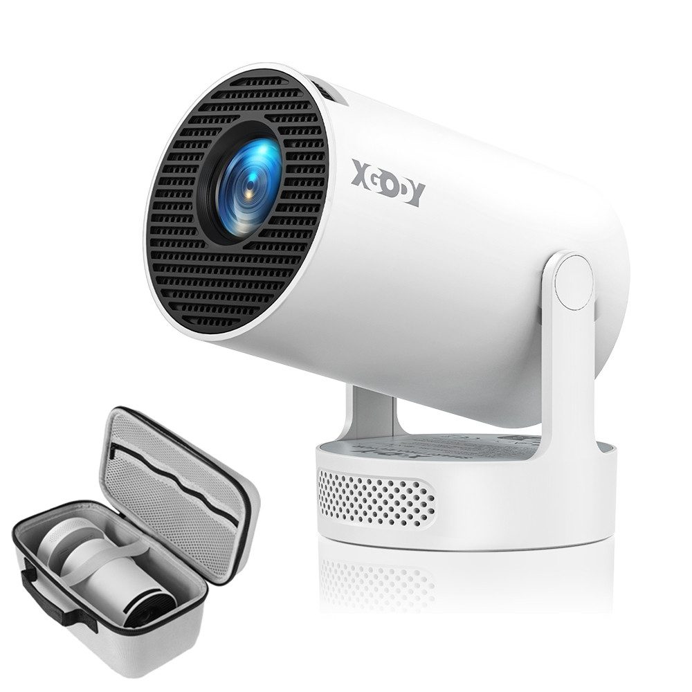 XGODY Gimbal 3S LED-Beamer Android 14 Mini-Beamer (12000 lm, 8000:1, 1280 x 720 px, Bluetooth Projektor 5G WiFi, LED-Beamer, Projektionsgröße 35-130 Zoll)