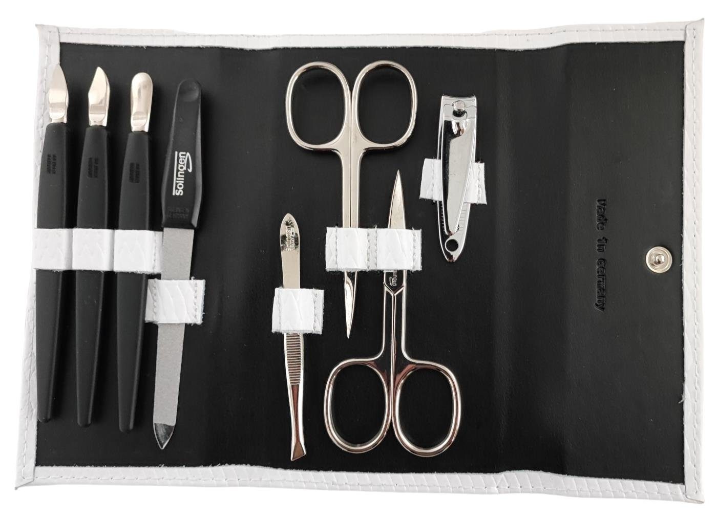 EloModa Maniküre-Etui Nagelpflege Set 8-tlg. Echtleder Etui, Maniküre Pedik günstig online kaufen