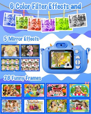 DIAMOOKY für 3-12 Jahre Geburtstag Weihnachten Spielzeug Kinder Kinderkamera (20 MP, 8x opt. Zoom, mit 32GB Karte Fotoapparat Kinder Selfie Kamera)