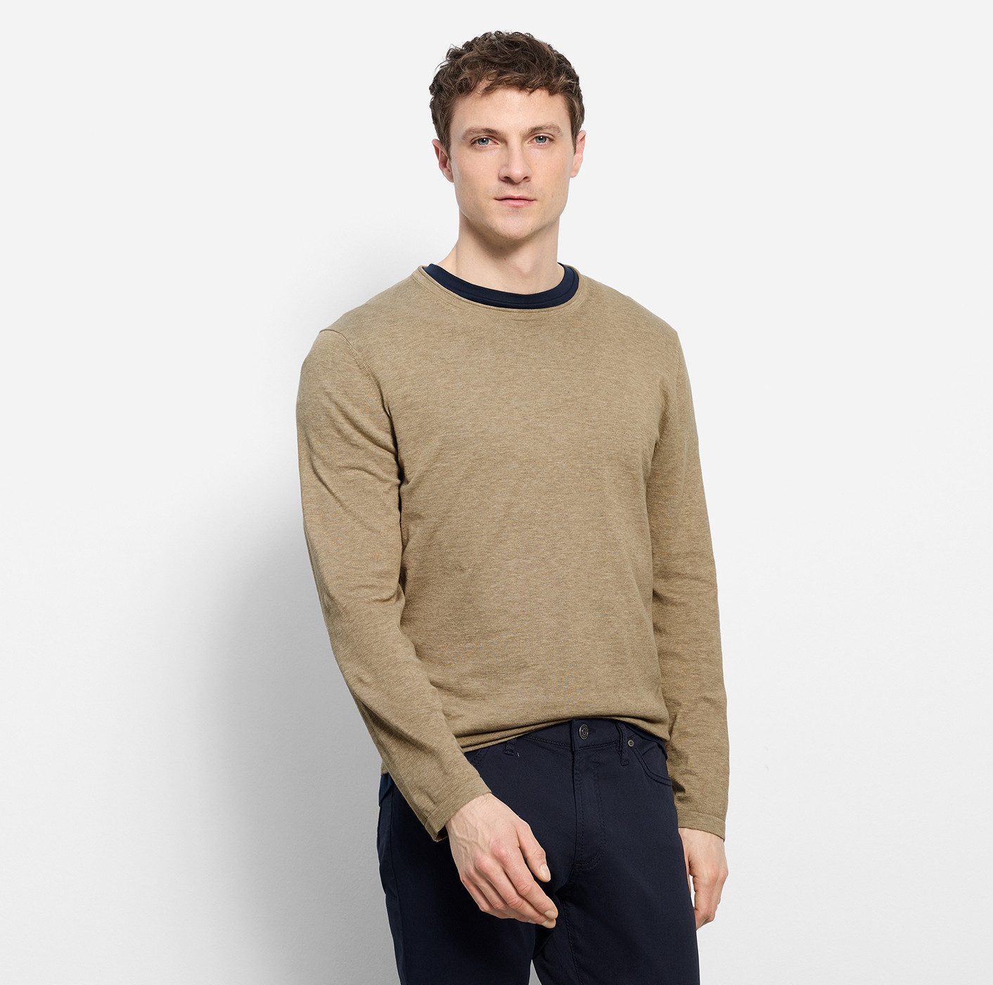OLYMP Rundhalspullover OLYMP Strick Casual Crew Neck