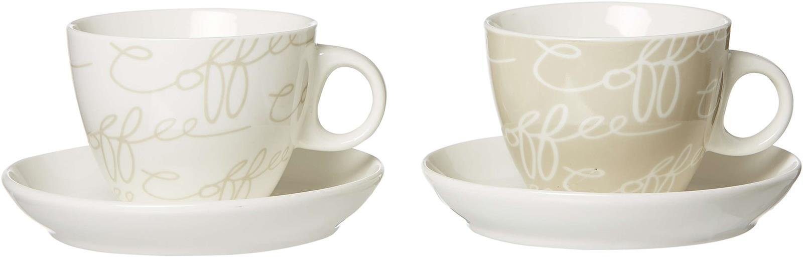 & Ritzenhoff & Becher Breker creme Breker 4tlg, Porzellan Cornello Ritzenhoff Cappuccino-Set