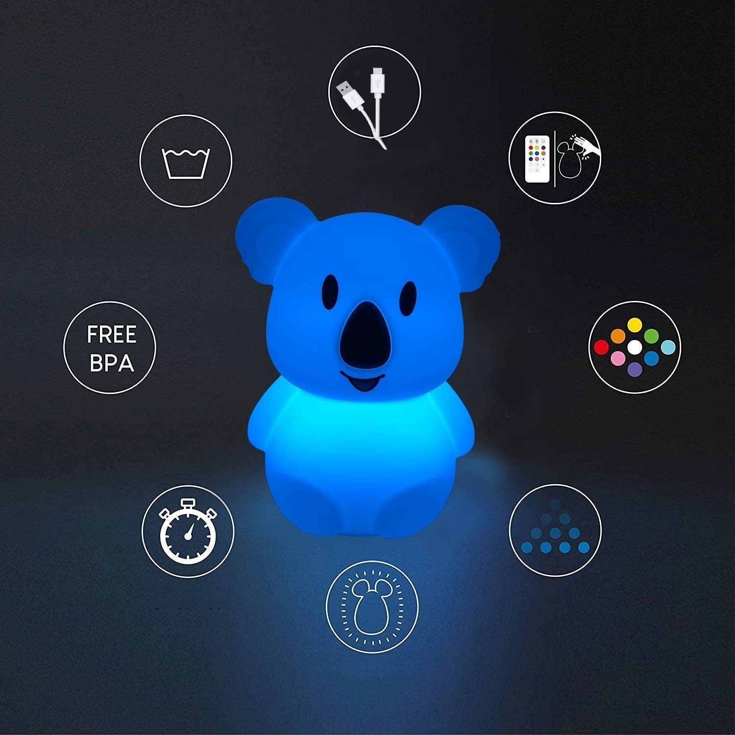 Silikon USB Fernbedienung Baby Nachtlicht mit Dimmbar GelldG Nachtlampe Nachtlicht LED