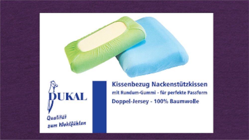 Kissenbezug Schlaraffia Support Geltex Nackenstützkissen, DUKAL (1 Stück), aus hochwertigem Doppel-Jersey, 100% Baumwolle, mit Spannumrandung, Made in Germany Lila