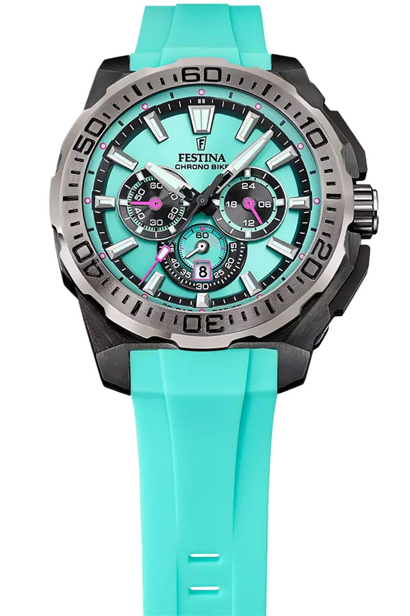 Festina Quarzuhr Chronograph Schwarz/Hellblau günstig online kaufen