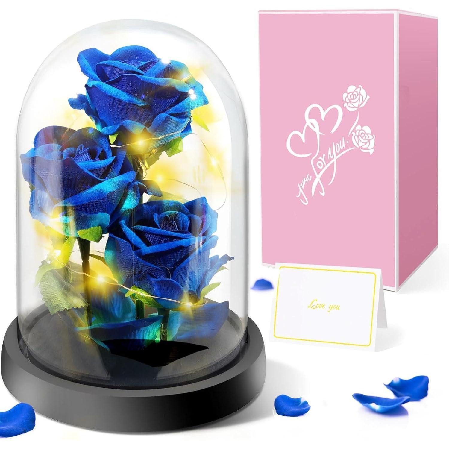 LuxusKollektion Badaccessoire-Set Ewige Rose Glas Glaskuppel Lichter Blau B günstig online kaufen