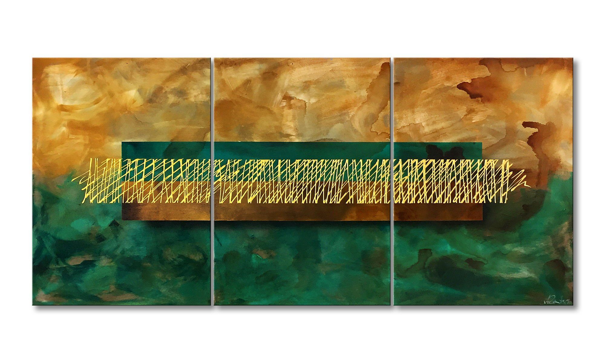 WandbilderXXL Gemälde Treasure Chest 150 x 70 cm, Abstraktes Gemälde, handgemaltes Unikat