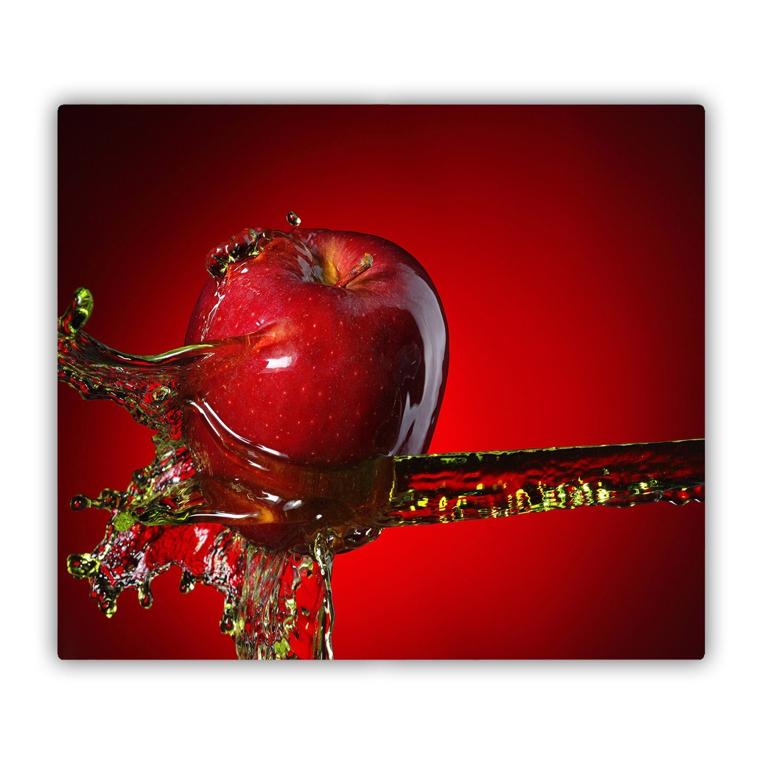 Tulup Schneidebrett Spritzschutz Abdeckung Gehärtetes Glas Herdabdeckplatte Apfel Wasser, (1-St)