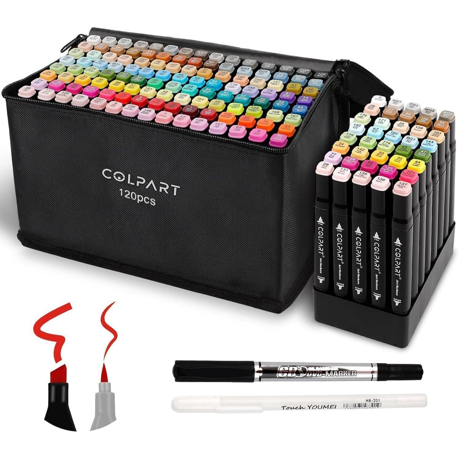 colpart Permanentmarker 120+2 Twin Маркеры Stifte Set Manga Design Malerei Brush Маркеры Kit