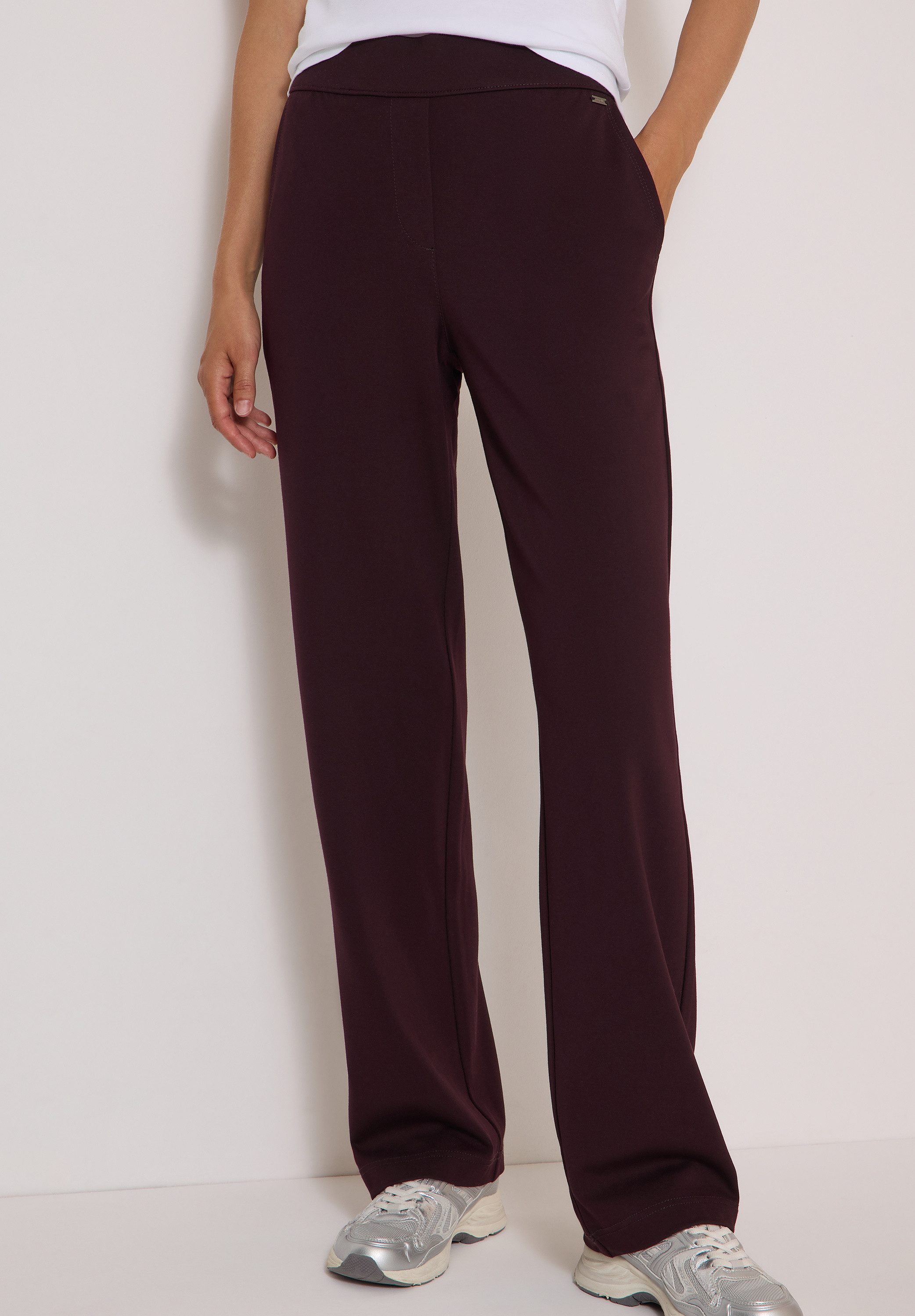 CECIL Stoffhose Style NEELE Jerseyhose im Loose Fit und mit Elastik-Bund