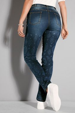 MIAMODA Regular-fit-Jeans Jeans Slim Fit Alloverdruck 5-Pocket