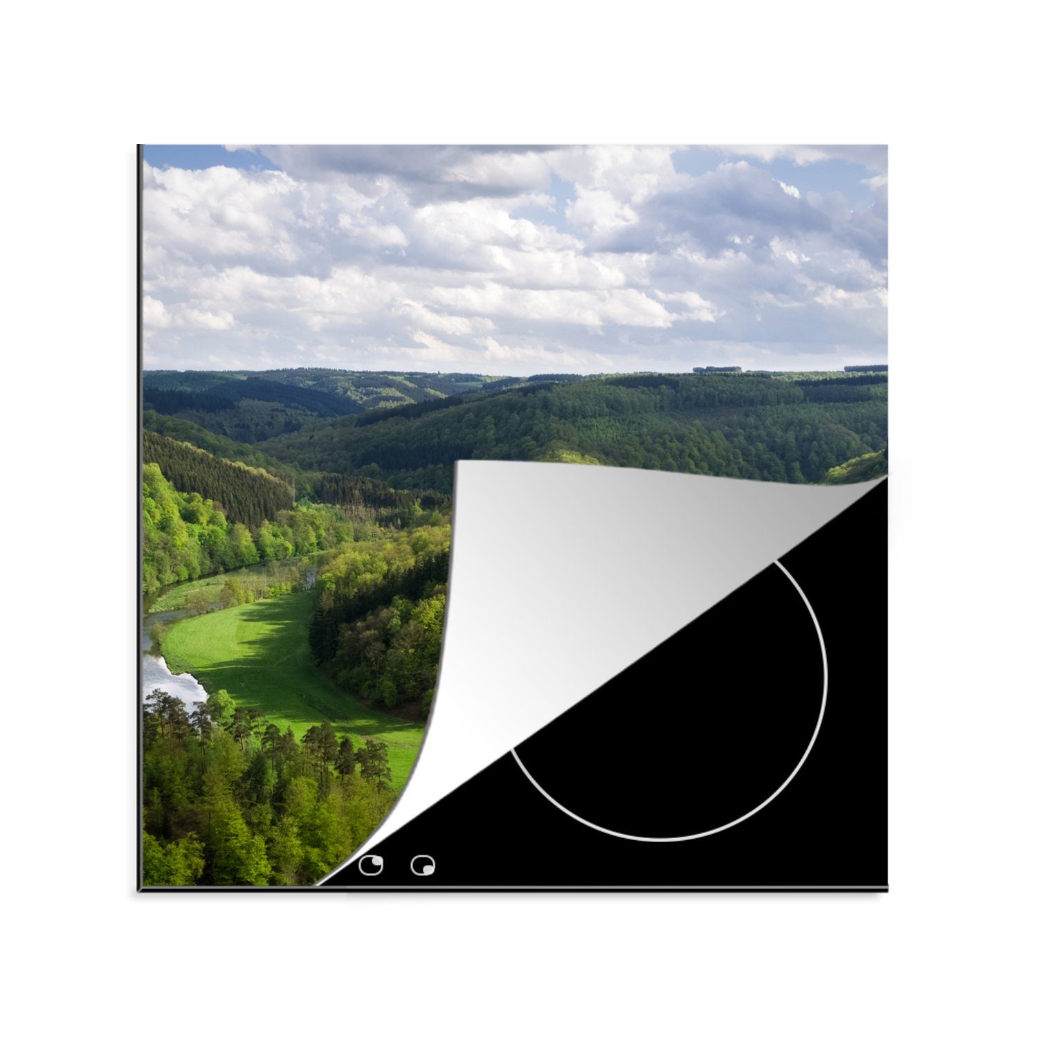 MuchoWow Herdblende-/Abdeckplatte Ardennen - Belgien - Aufschwung, Vinyl, (1 tlg), 78x78 cm, Ceranfeldabdeckung, Arbeitsplatte für küche