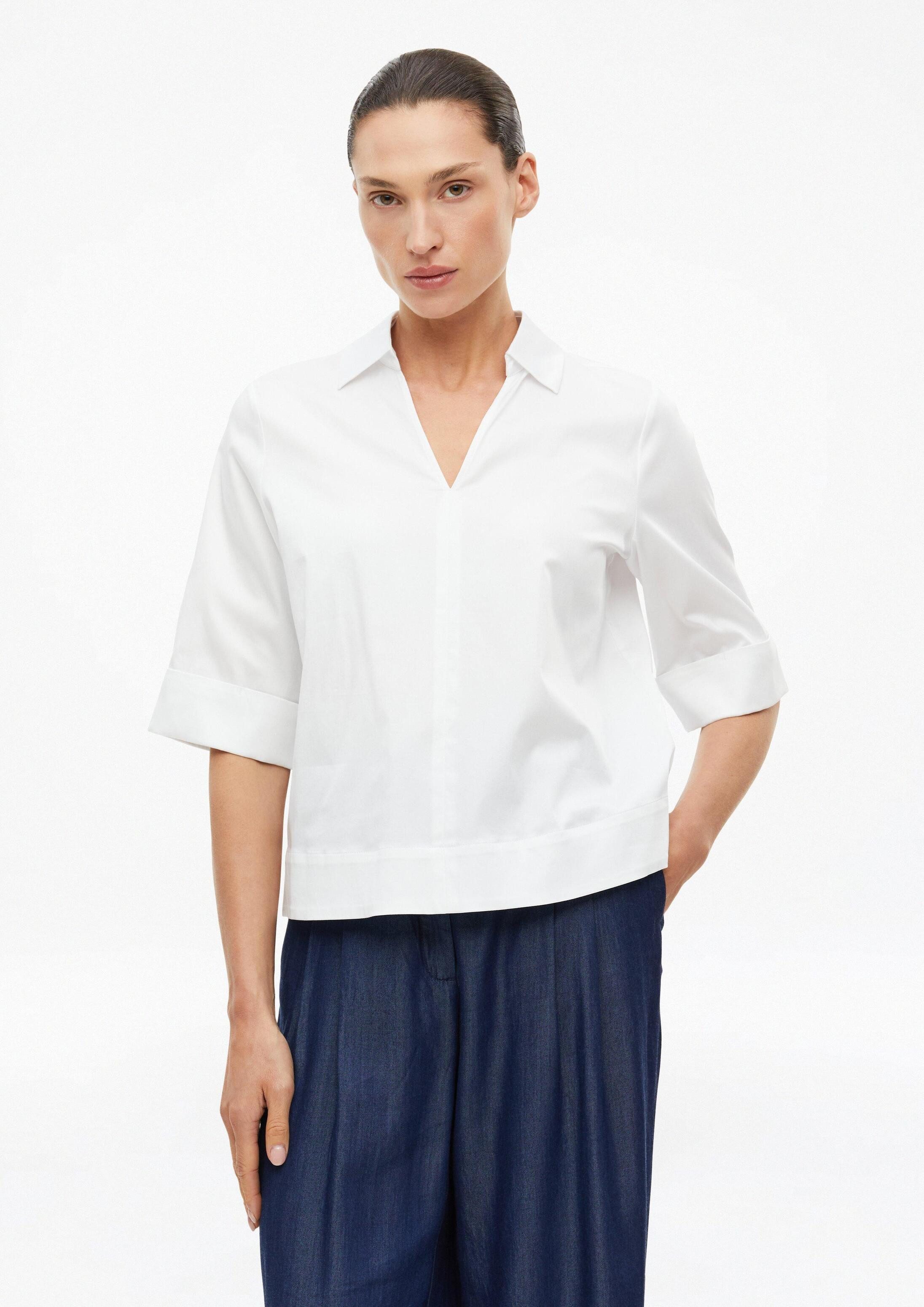 s.Oliver Kurzarmbluse Bluse Kurzärmelige Popeline-Bluse im Loose Fit