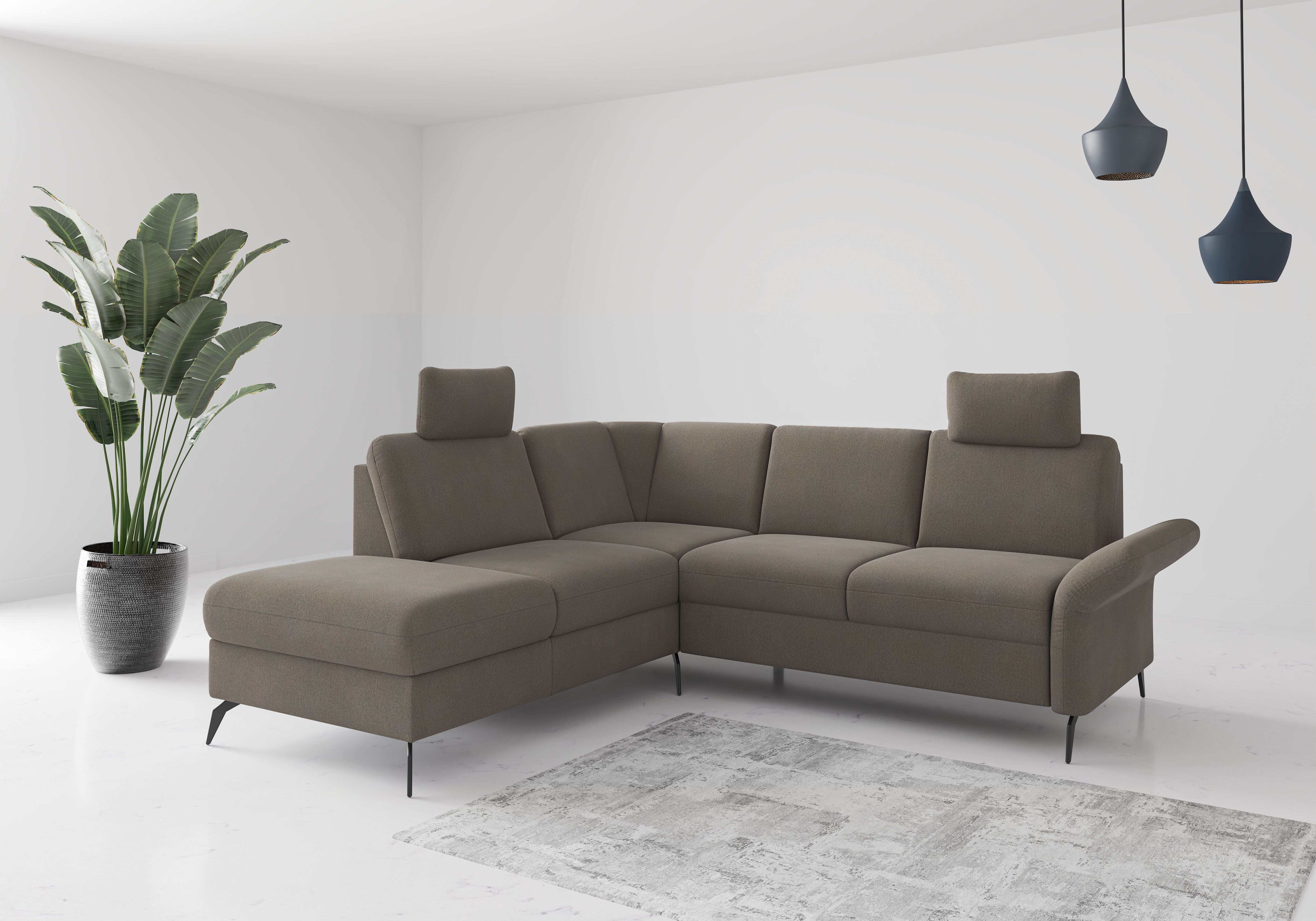 Home affaire Ecksofa Rochelle, wahlweise mit Bettfunktion, Bettkasten und Armteilverstellung