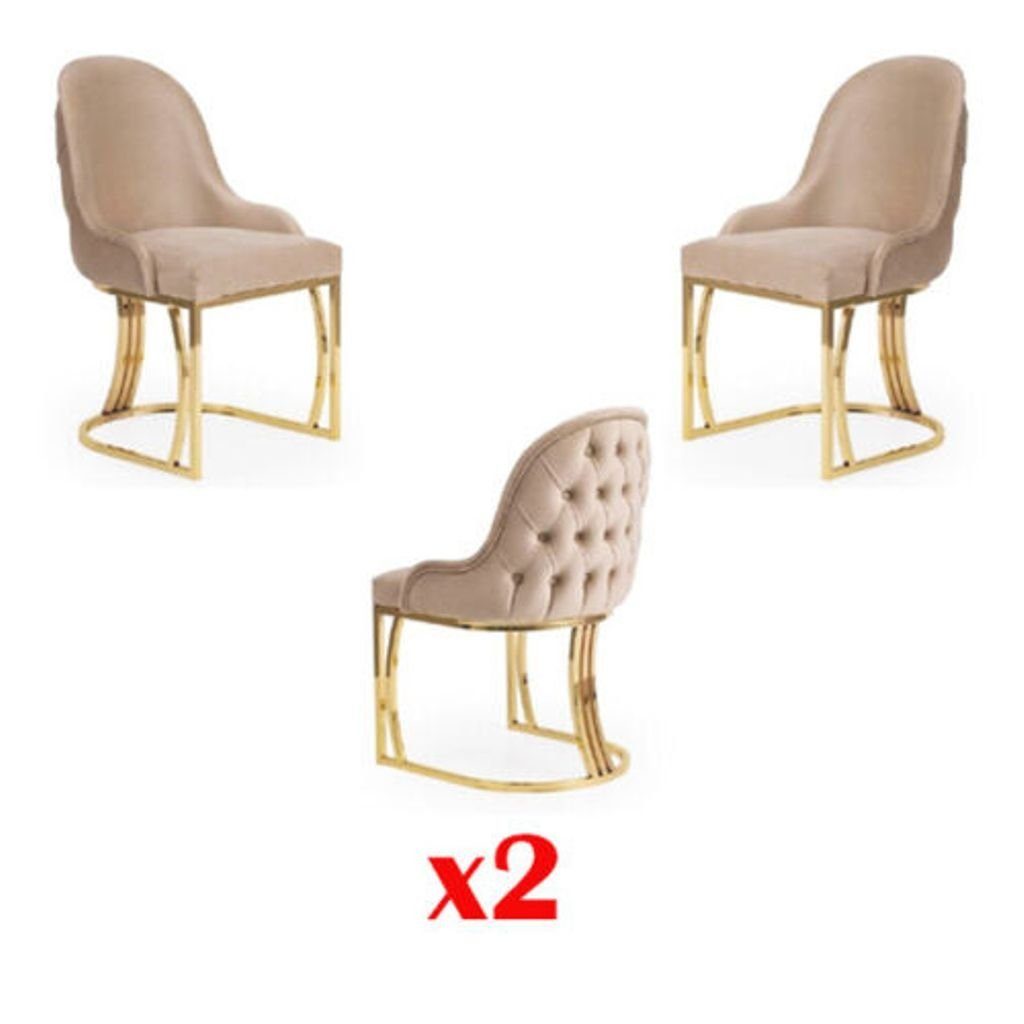JVmoebel Esszimmerstuhl, Chesterfield Stuhl Set Gruppe 2x Lehnstuhl Stühle Garnitur Sitz | Stühle