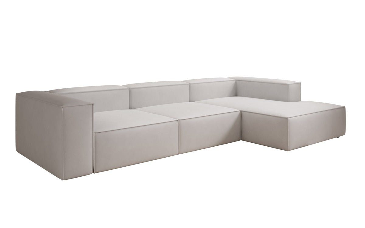 Luxusbetten24 Sofa Designer Sofa Lesley L, mit Bezug aus Echtleder