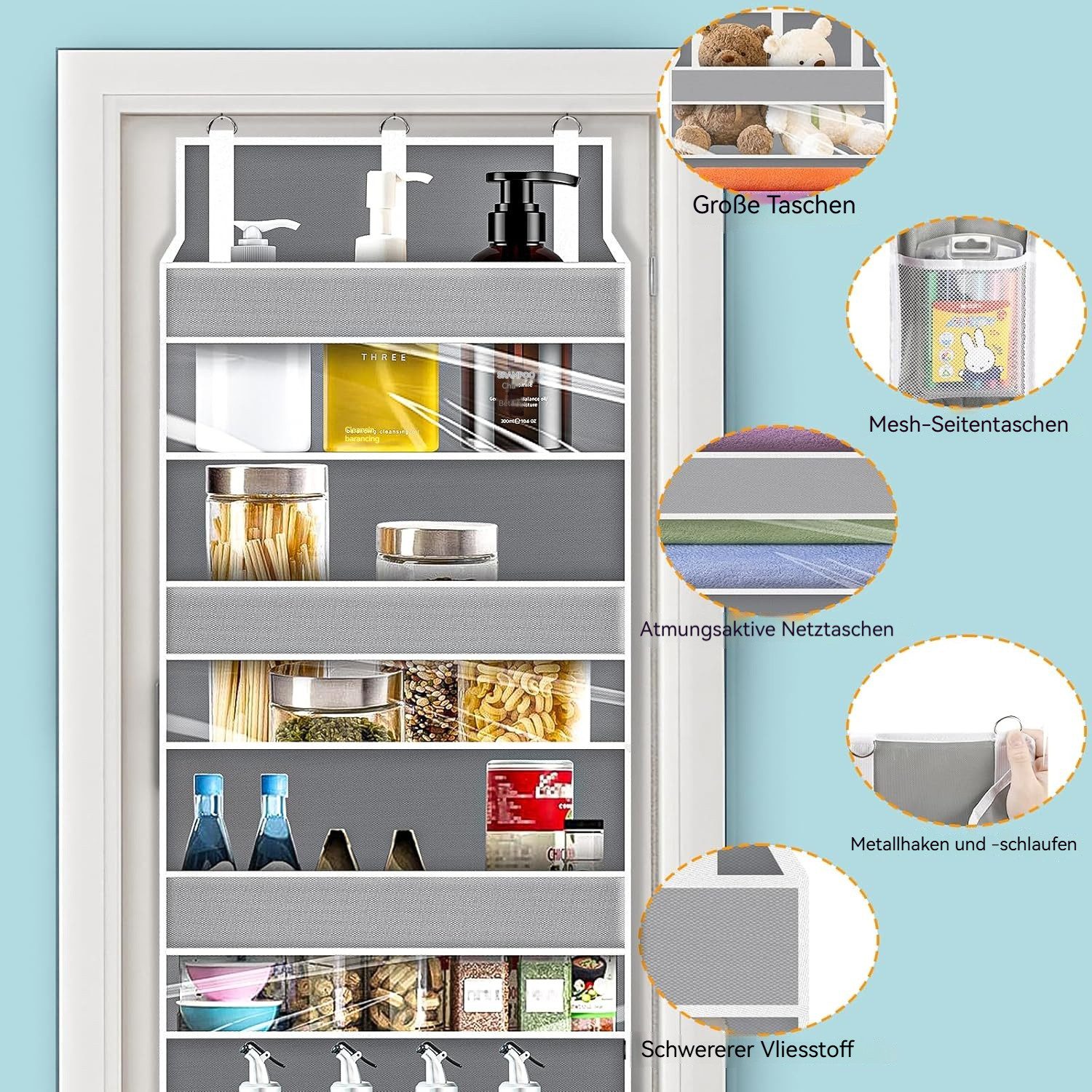 BlingBin Türregal Türorganizer Hängeorganizer mit 5 Fächern, Türregal zum E günstig online kaufen