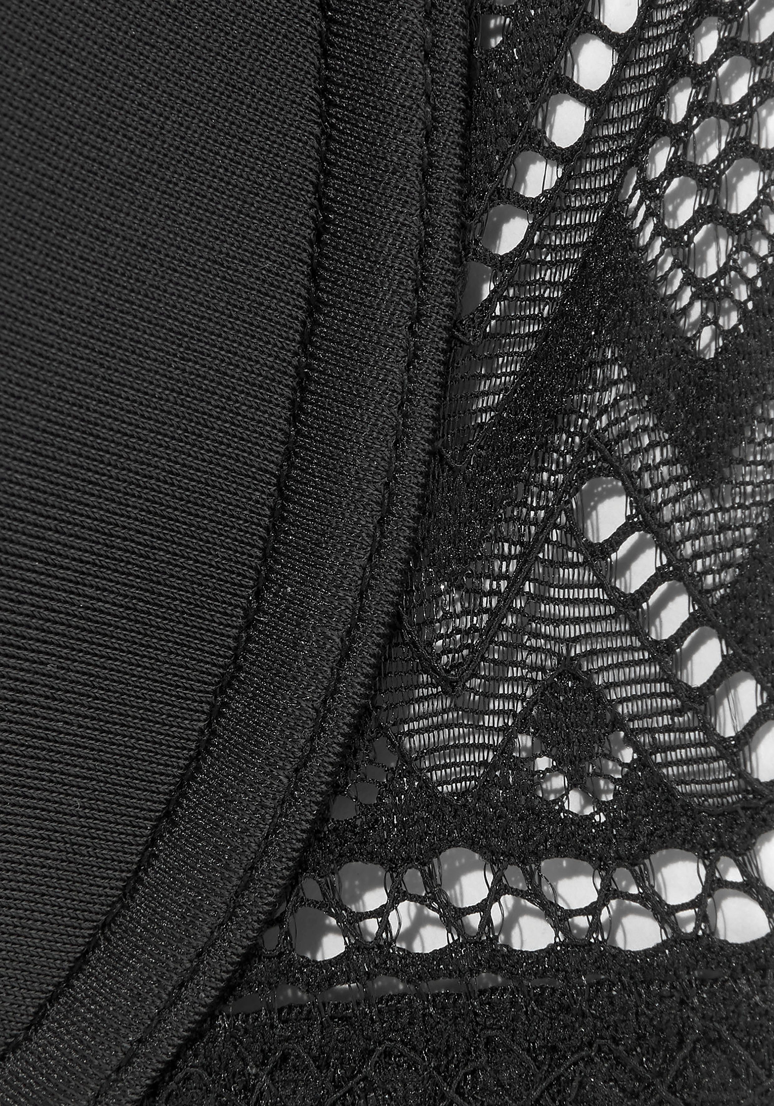 Dessous Optik, Spitzen-Details graphischer in Schalen-BH einzigartigen schwarz s.Oliver mit