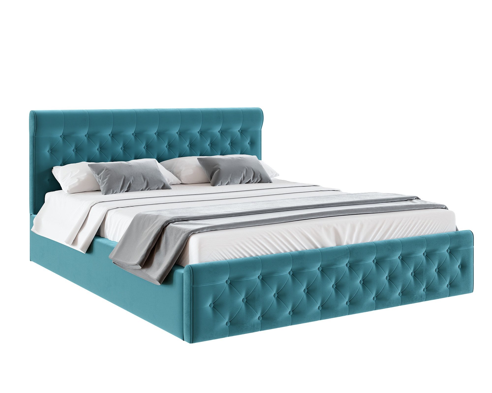 Polsterbett 120x200–180x200 cm – Velours Samt Bett mit Bettkasten & Lattenrost