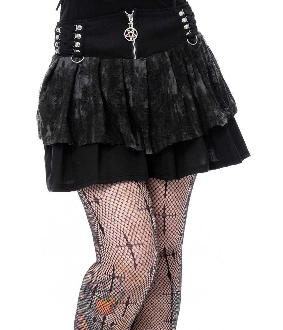 Heartless Skaterrock Nicandra Goth Gothic Punk Grunge Spray Mesh Pentagramm