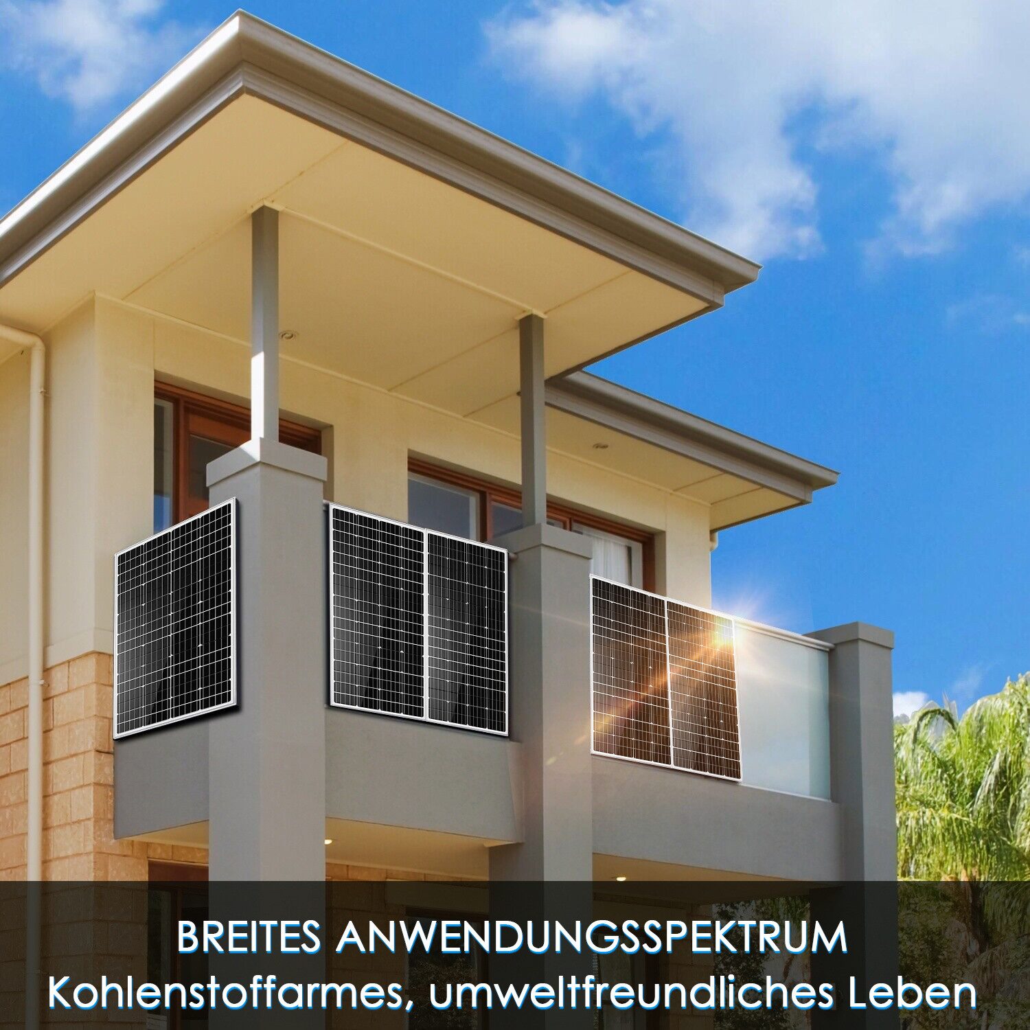 GLIESE Solarmodul 300W Solarpanel für Balkonkraftwerk Wohnmobil/Camper Dachfläche, 300 W, Monokristallin, (Pack, 1-St., Solarmodul), Einfache Erweiterung durch Serien-/Parallelschaltung