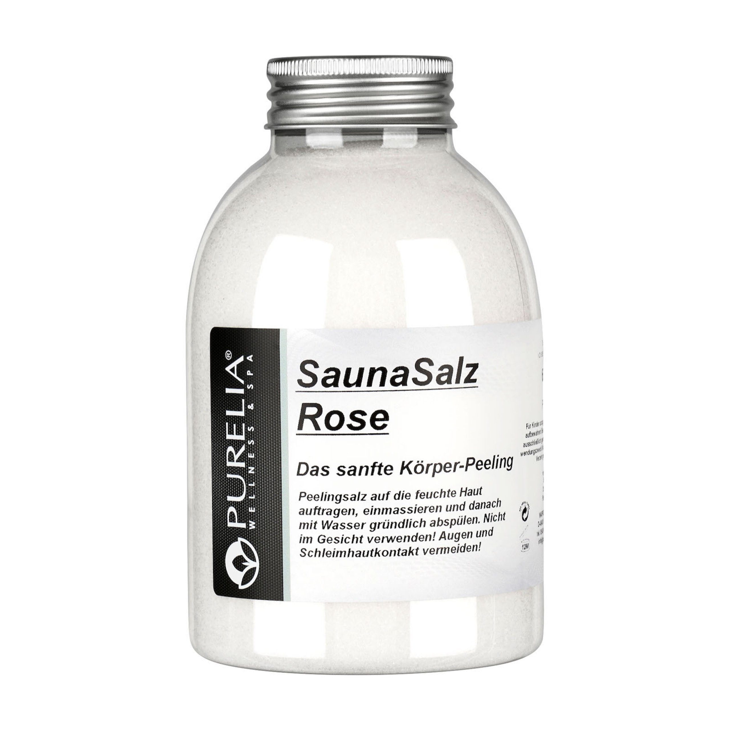Purelia Sauna-Aufgussset PURELIA Sauna Salz Rose 650g Peelingsalz Sauna Salz Peeling