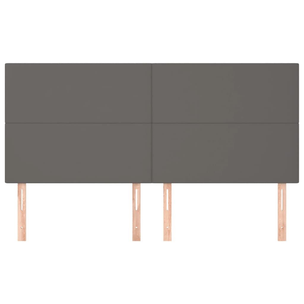 vidaXL Bett Kopfteil Grau 160x5x118/128 cm Kunstleder (1-tlg)