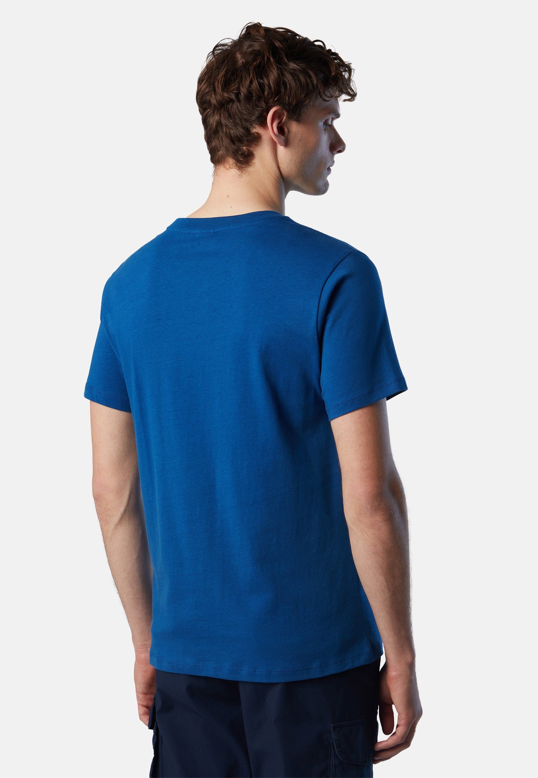 mit BLUE mit T-Shirt klassischem Sails North BRIGHT Maxi-Logo-Aufdruck T-Shirt Design