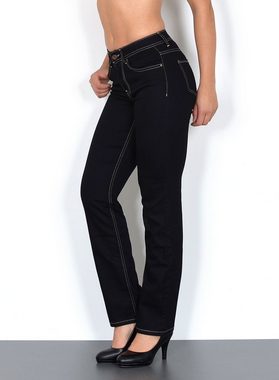 ESRA Straight-Jeans G100 High Waist Straight Fit Jeans Damen, bis Übergröße / Plussize Größe, Damen Straight Leg Jeans Hochbund, Gerade Schnitt Jeans damen, Damen Jeans Regular, Jeans Damen, Damen Jeanshose Straight Leg, Jeans Damen Hose Große Größe, Jeans Damen High Waist Damen Jeans