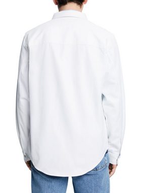 Esprit Langarmhemd Twill-Overshirt, 100 % Baumwolle