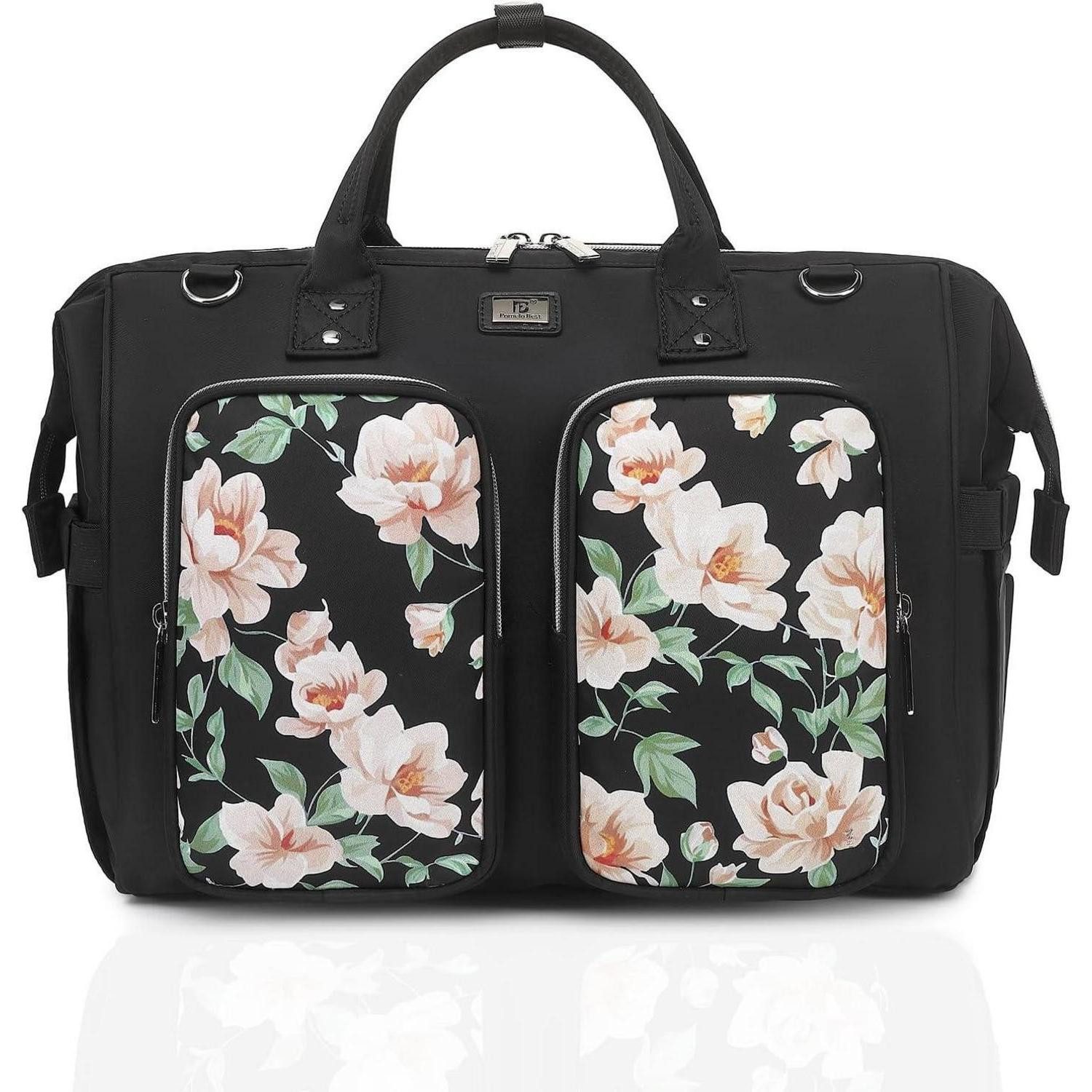LuxusKollektion Wickeltasche Wickeltasche Wickelunterlage Kinderwagen Haken Schultergurt Geblümt