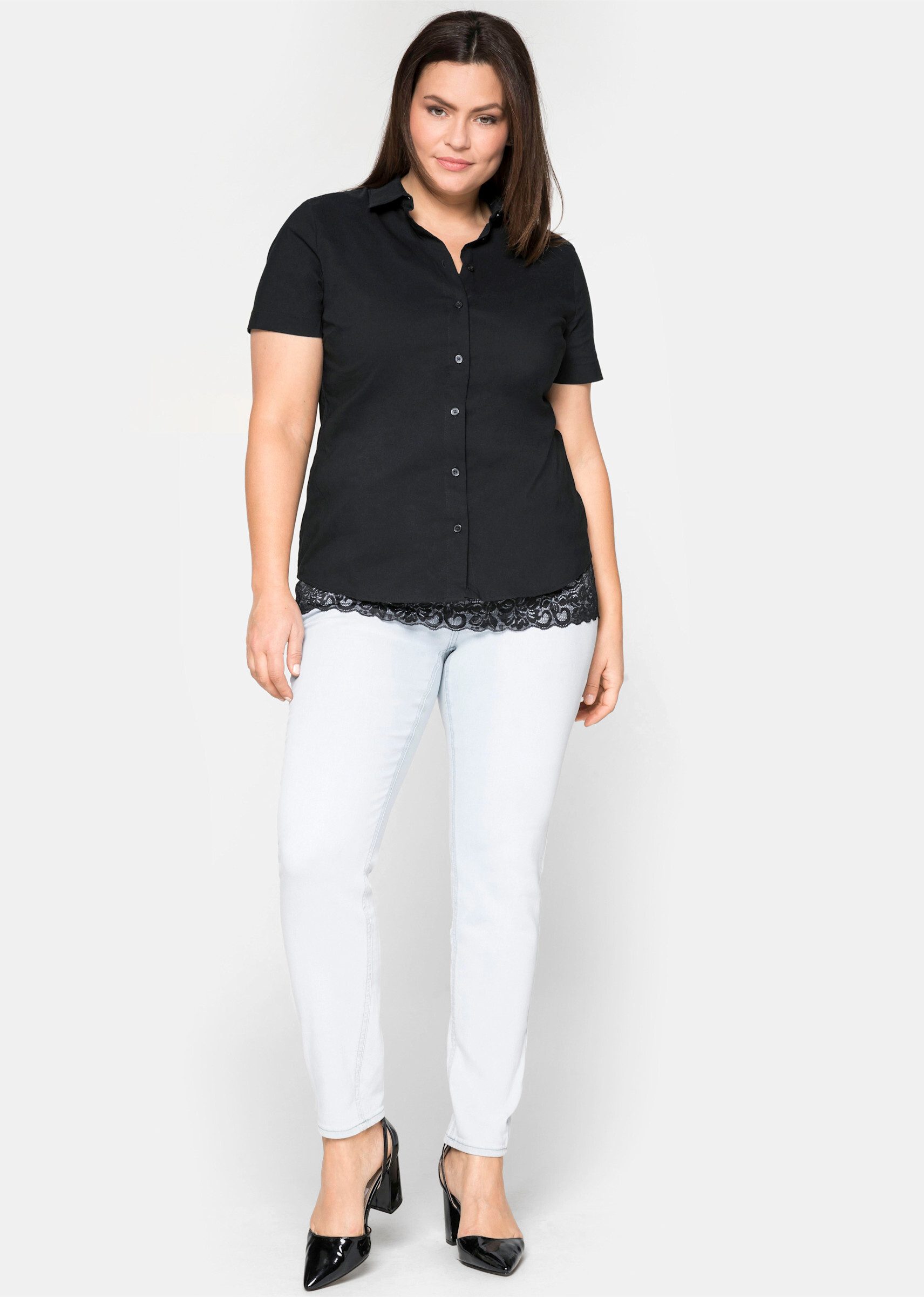 Sheego Klassische Bluse Stretchbluse . günstig online kaufen