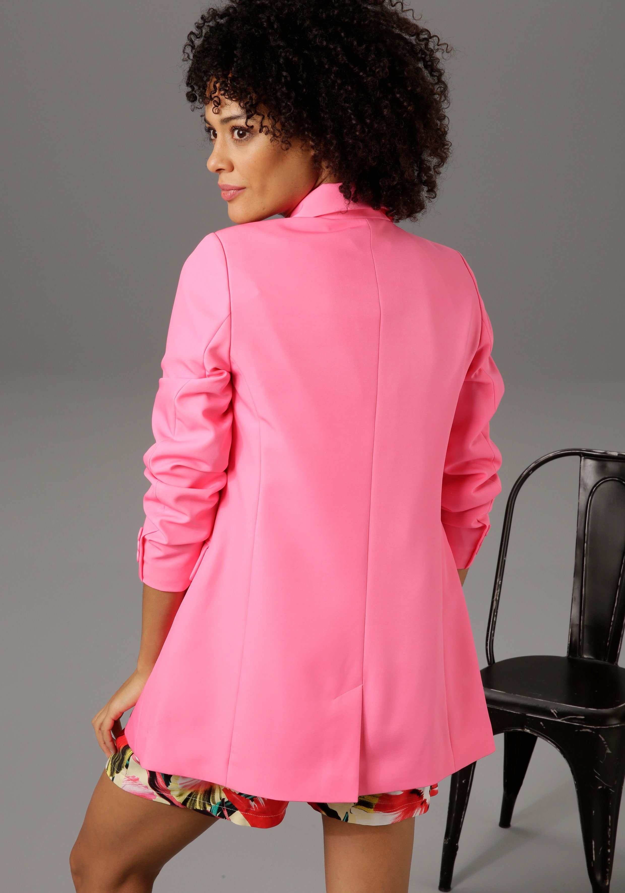 CASUAL angesagter Longblazer in pink Aniston Farbpalette
