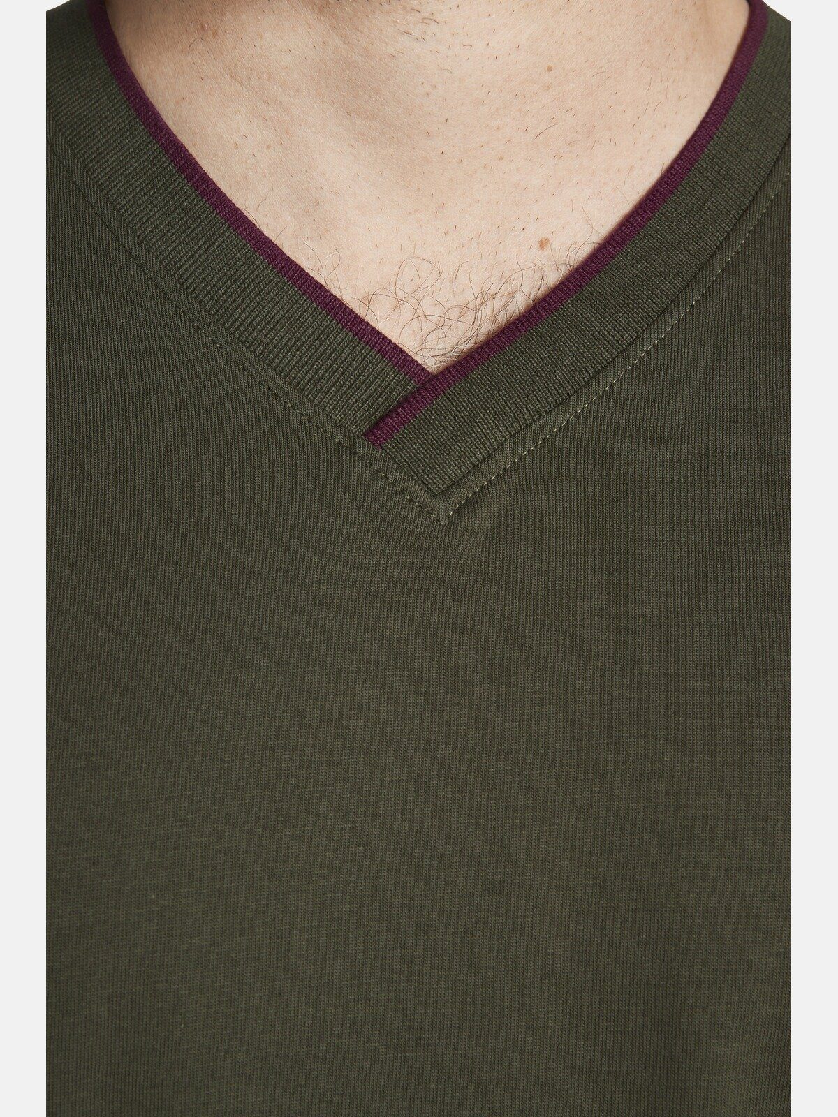 Colby EWAN, im khaki Rippstrick Charles T-Shirt V-Ausschnitt EARL